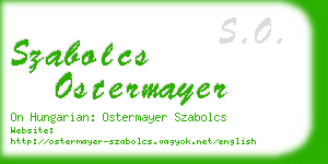 szabolcs ostermayer business card